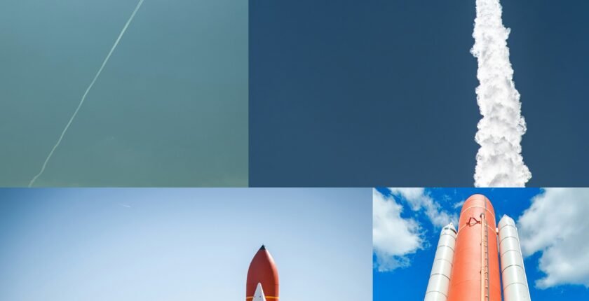 Rocket launching upward representing career growth with TheGoodFeat community